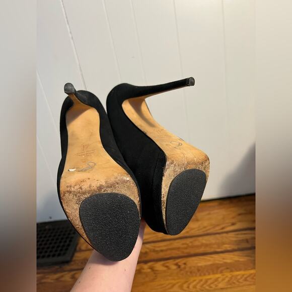 Giuseppe Zanotti Liza ultra high platform heels black suede peep toe luxury - Picture 6 of 11